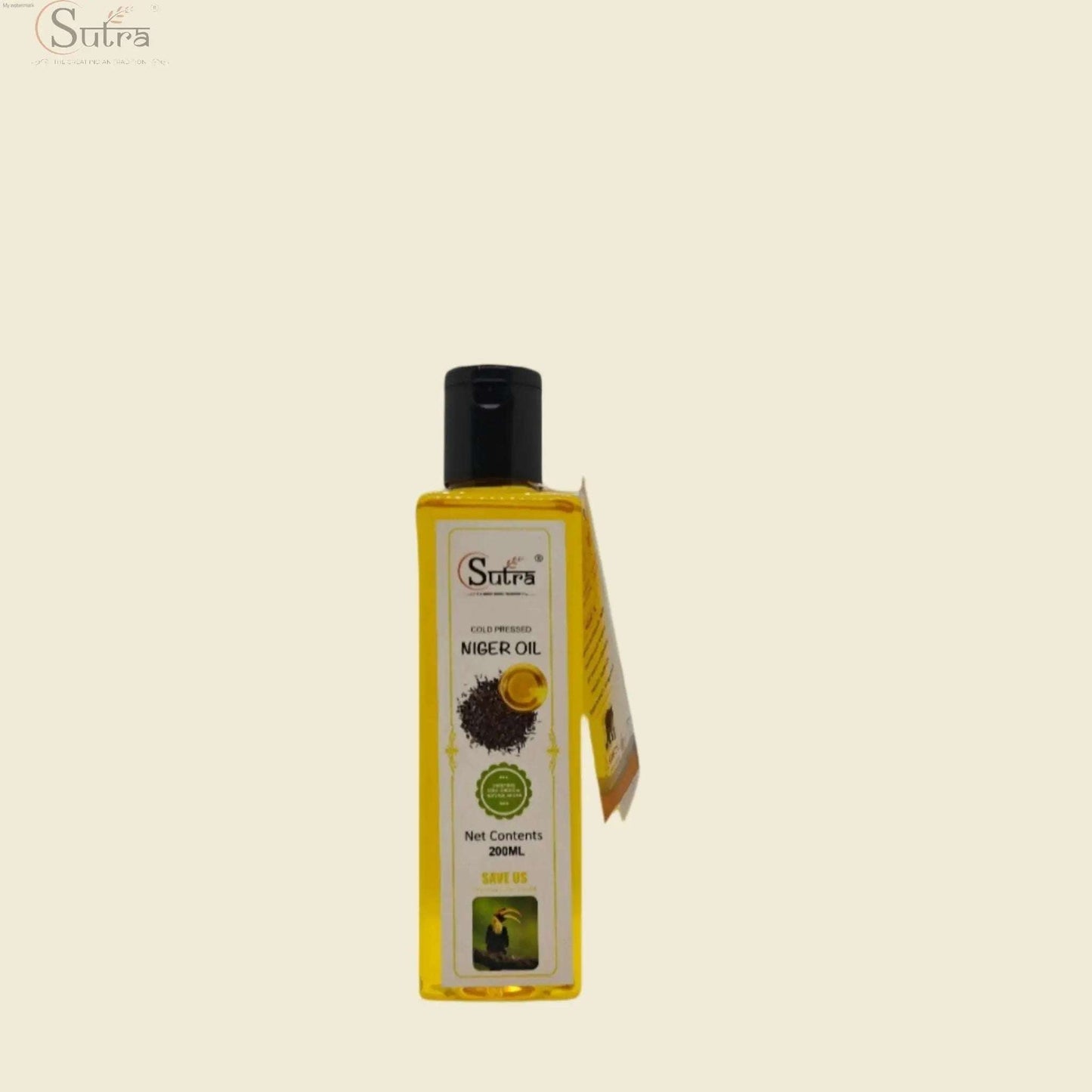 200ml bottle of unrefined niger seed oil for skin and hair nourishment