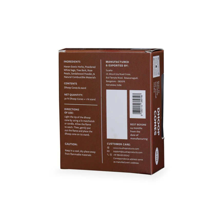 30 Herbal Dhoop Cones for Home and Temple Use