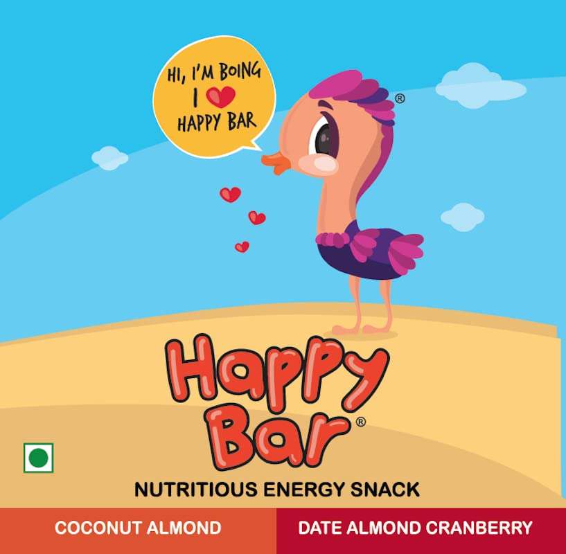 Happy Bar – Date Almond & Cranberry Energy Bar | Healthy Snack