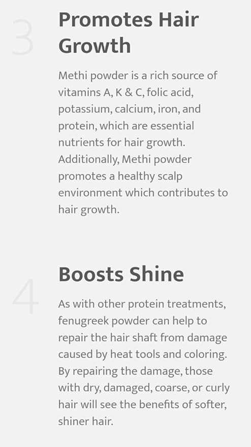 Parijata Herbs Methi Powder promotes hair growth and boosts shine with essential vitamins and nutrients.