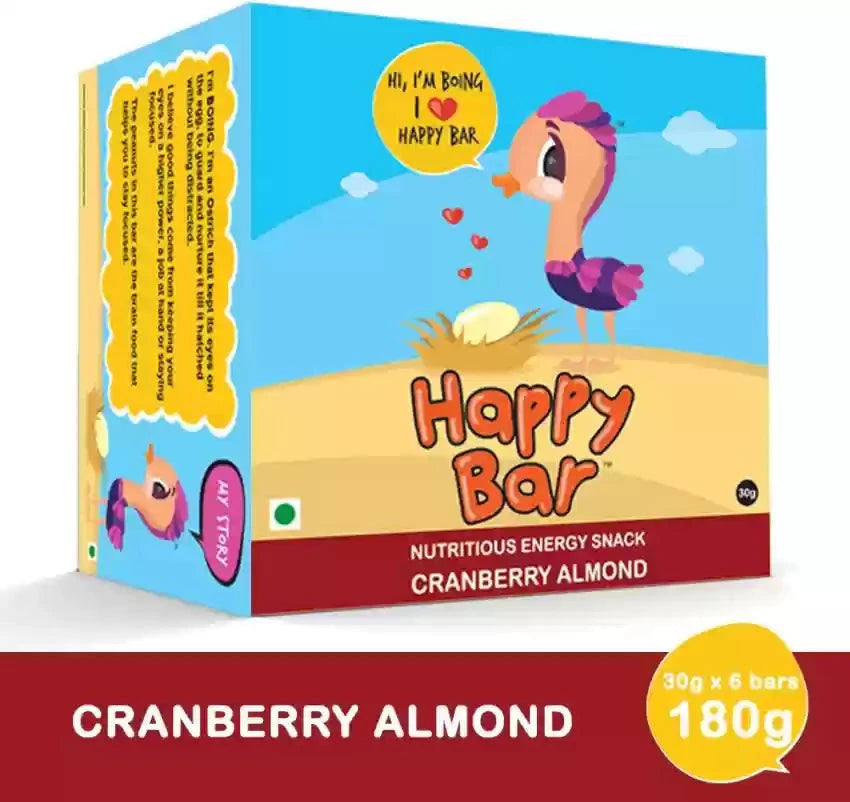 Happy Bar – Almond Cranberry Energy Bar | Nutritious & Delicious