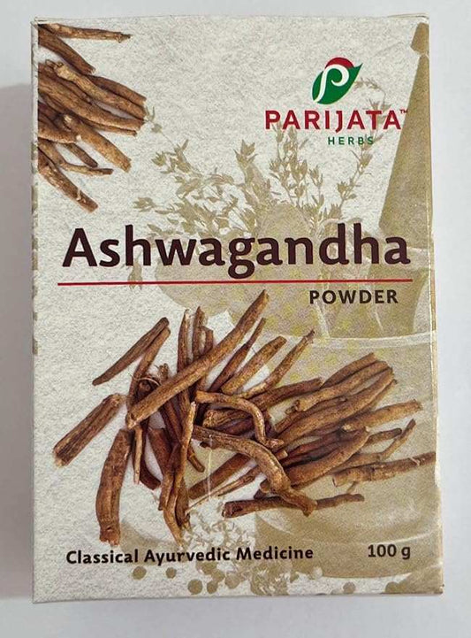 Parijata Herbs Ashwagandha Powder for natural hair growth and strength.