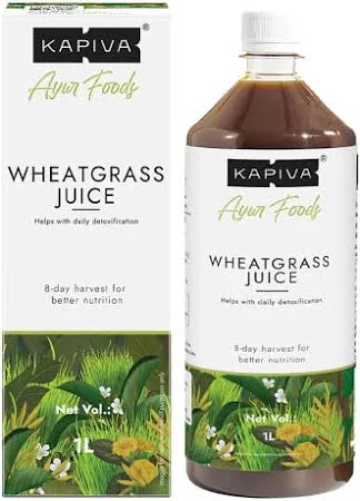 Bottle of Wheatgrass Juice 1L with branding