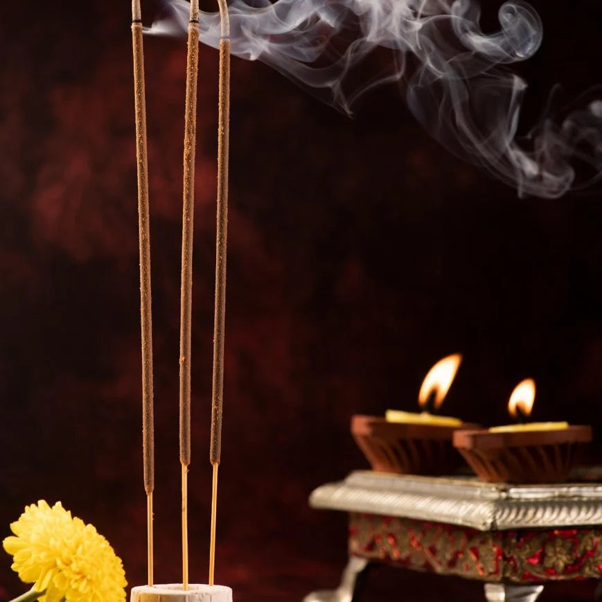 Burning Swaha White Sage Incense with Soft Smoke
