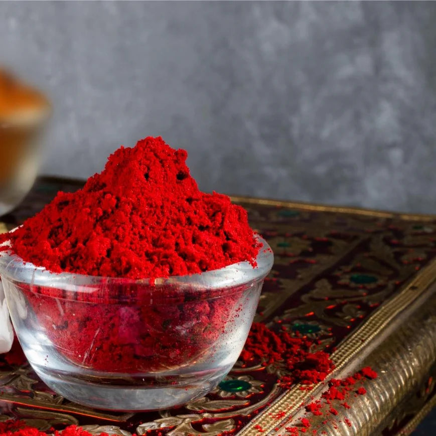 Close-Up of Natural Red Kumkum Texture