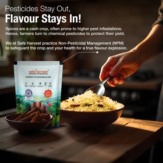 Close-up of Sun-Dried Cassia Sticks