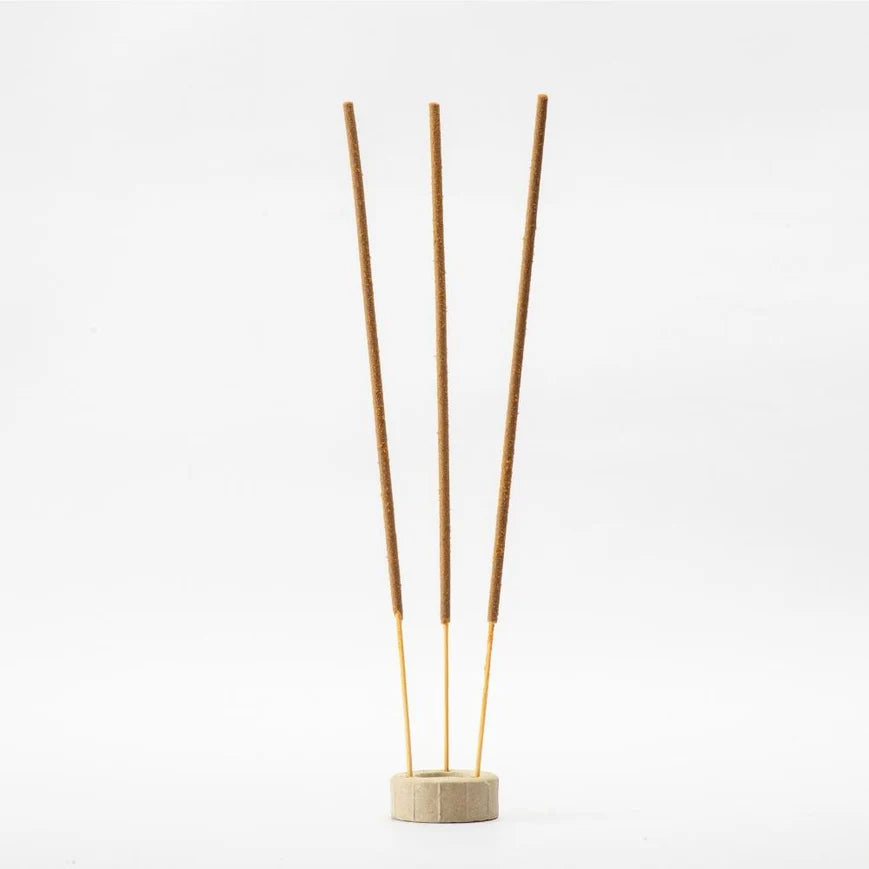 Close-up of White Sage Sticks on Wooden Background