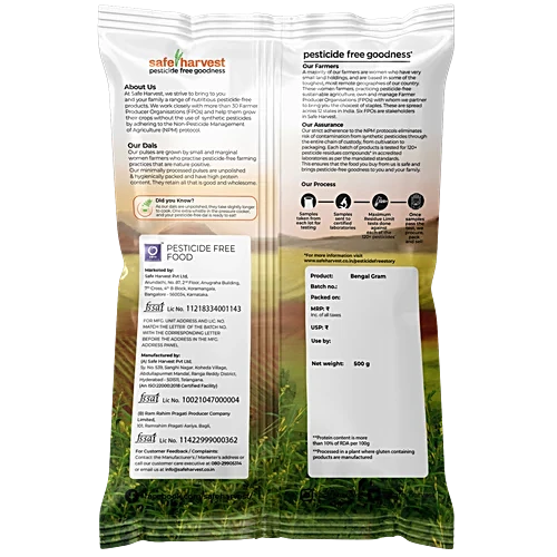 Close-up of naturally grown Bengal Gram (chana) grains