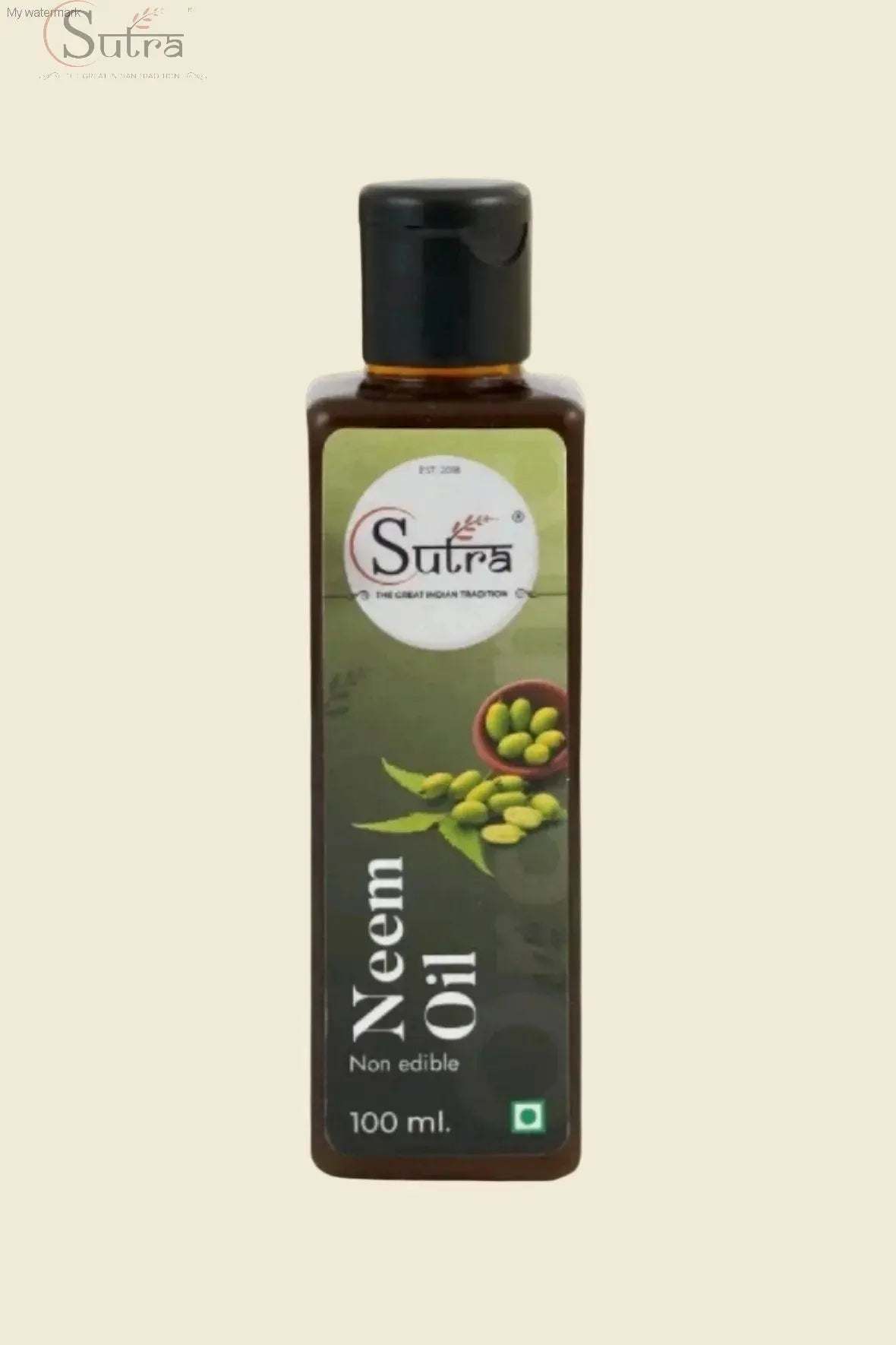 Pure cold pressed neem oil 100ml bottle for hair growth and skin care