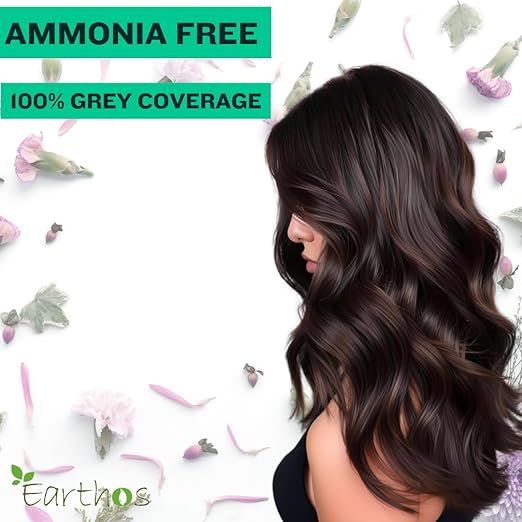 EARTHOS Natural Dark Brown Hair Color - Powder Texture