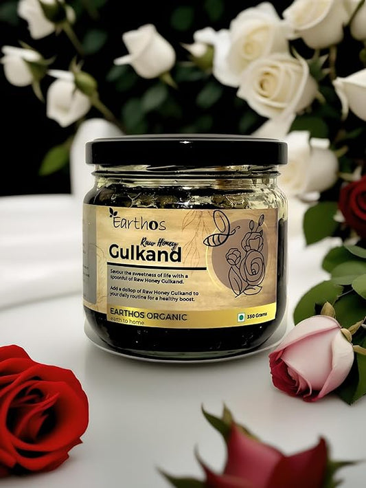 EARTHOS Raw Honey Gulkand 350g – Ayurvedic Rose Preserve