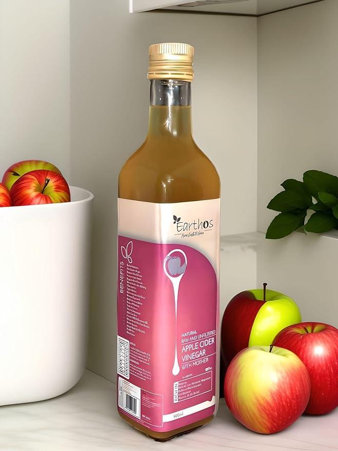 Earthos Apple Cider Vinegar 500ml Bottle Front View