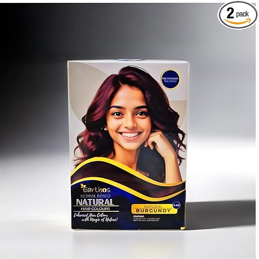 Earthos Natural Burgundy Hair Color 60g Front Pack