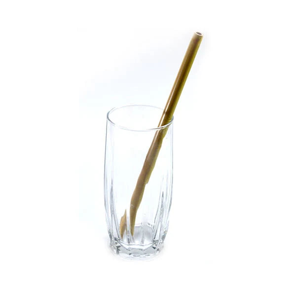 Eco-Friendly Bamboo Straw with Glass of Juice