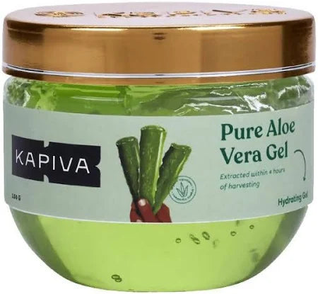 Fresh aloe vera leaf and gel scooped