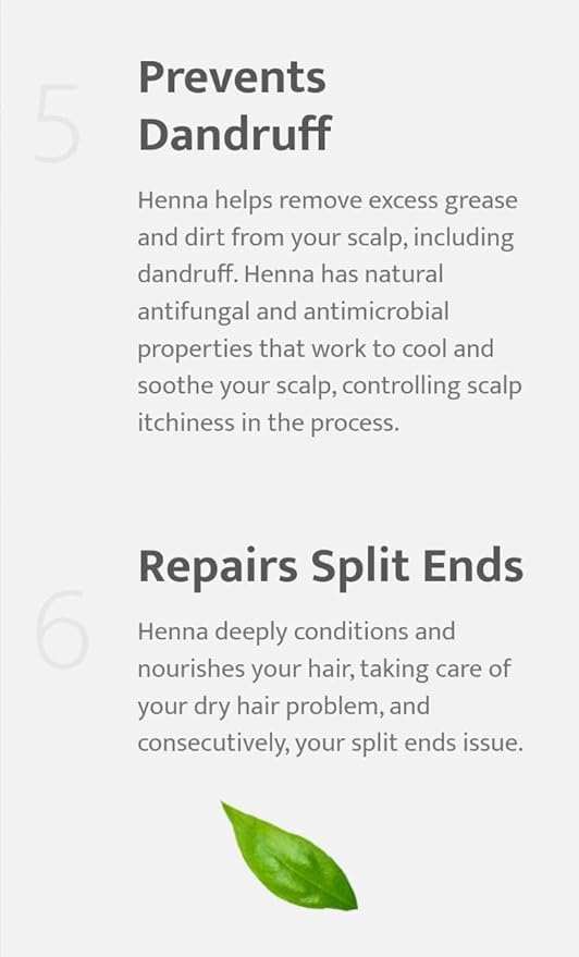 Herbal hair color benefits for dandruff prevention and split ends repair.