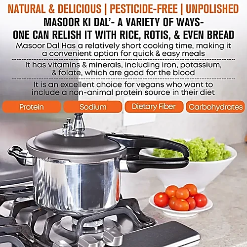 Hand Scooping Masoor Dal from Pouch