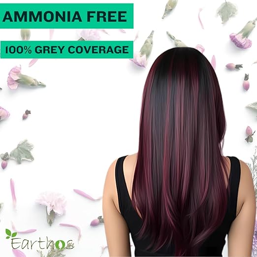 Herbal Burgundy Hair Dye – Earthos 60g by Sutrakart