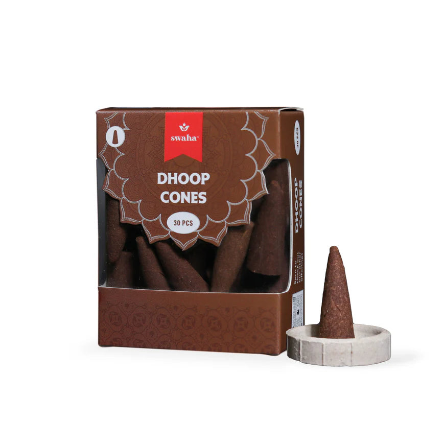 Herbal Dhoop Cones Burning in Traditional Setup