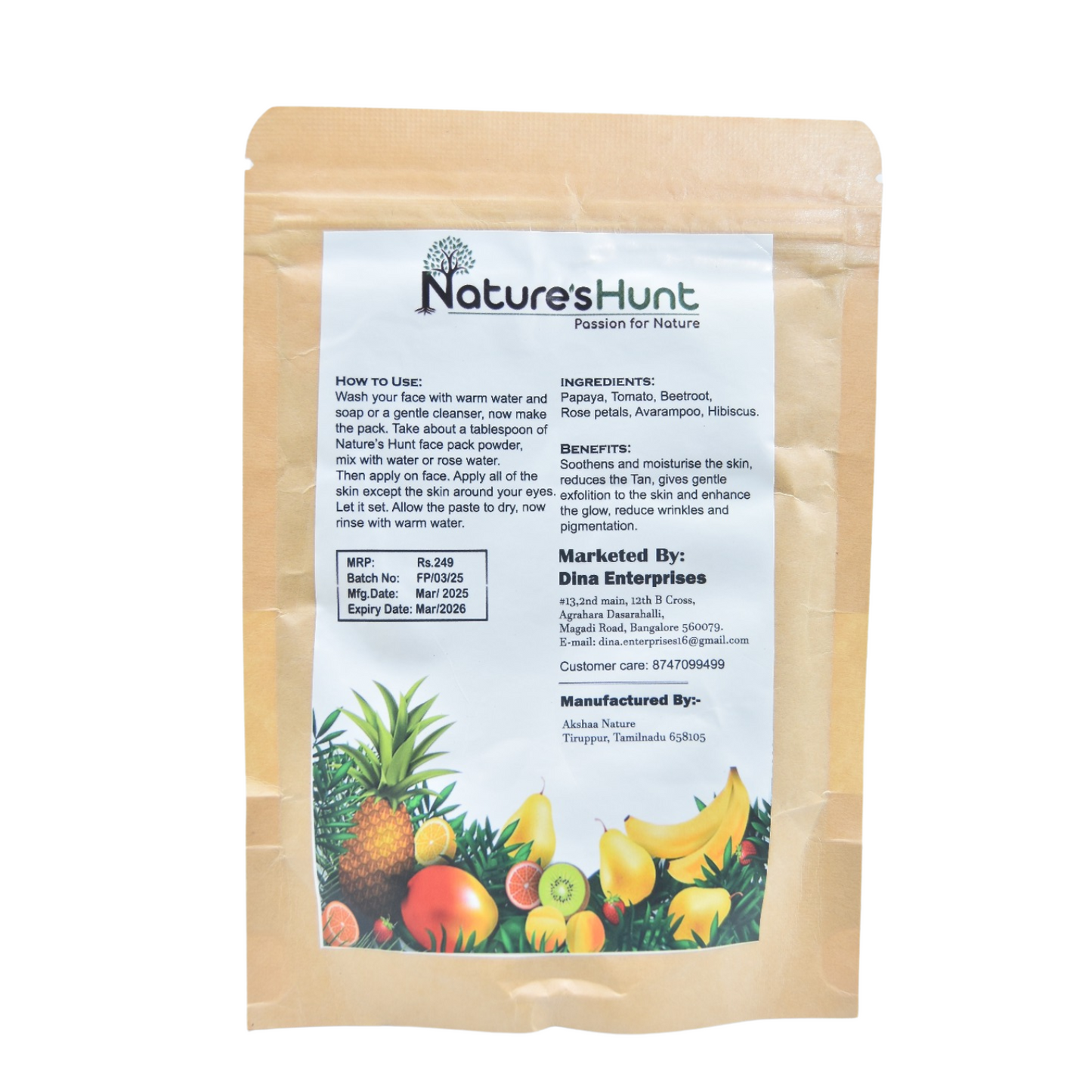 Herbal Fruit Face Mask with Papaya