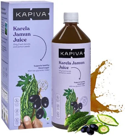 Close-up of the Karela Jamun Juice bottle (1L)