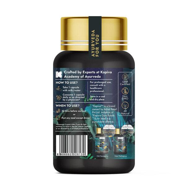 Supplement facts and ingredients list for Kapiva Gold Capsules