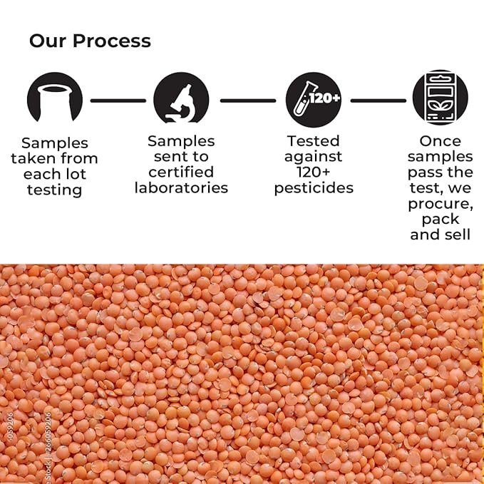 Masoor Dal Sprinkled on Wooden Board
