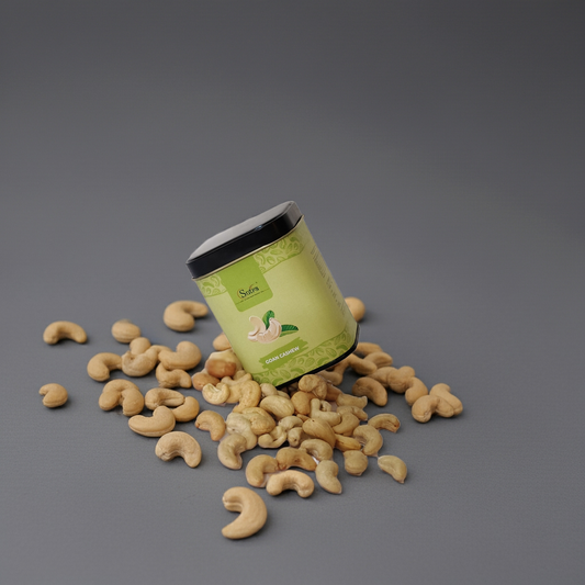 Sutra Goan Cashew Nuts in Tin | Premium W240 Kaju | Natural, Fresh & Crunchy Dry Fruit Snack | Healthy - 75gm