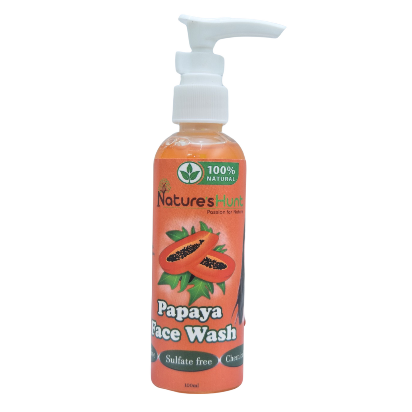 Nature's Hunt Papaya Face Wash bottle – front view