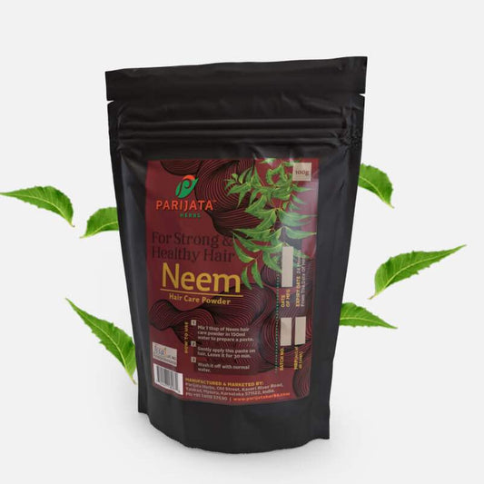 Parijata Herbs Neem Haircare pouch for natural scalp cleanser and dandruff control.