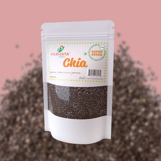 Parijata Herbs Chia Seeds pack high in omega-3 and fiber for heart and gut health