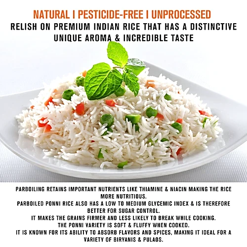 Ponni boiled rice cooked in pressure cooker – fluffy texture