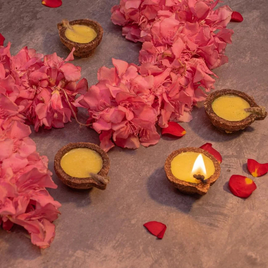 Pre-Filled Cow-Based Diyas Ready to Light