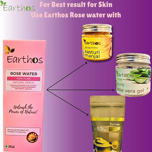 Pure Rose Water Facial Mist – EARTHOS 100ml Pack