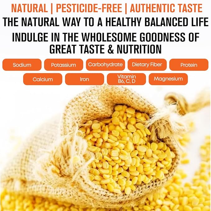 Raw Moong Dal in Wooden Spoon