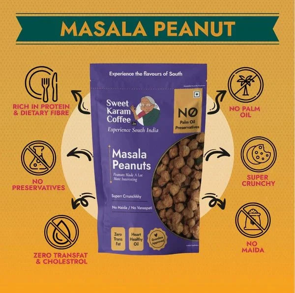 Sweet Karam Coffee Masala Peanut - 95g | Spicy, Crunchy & Flavorful Masala Peanut - 95g | Spicy, Crunchy & Flavorful Snack bySutrakart
