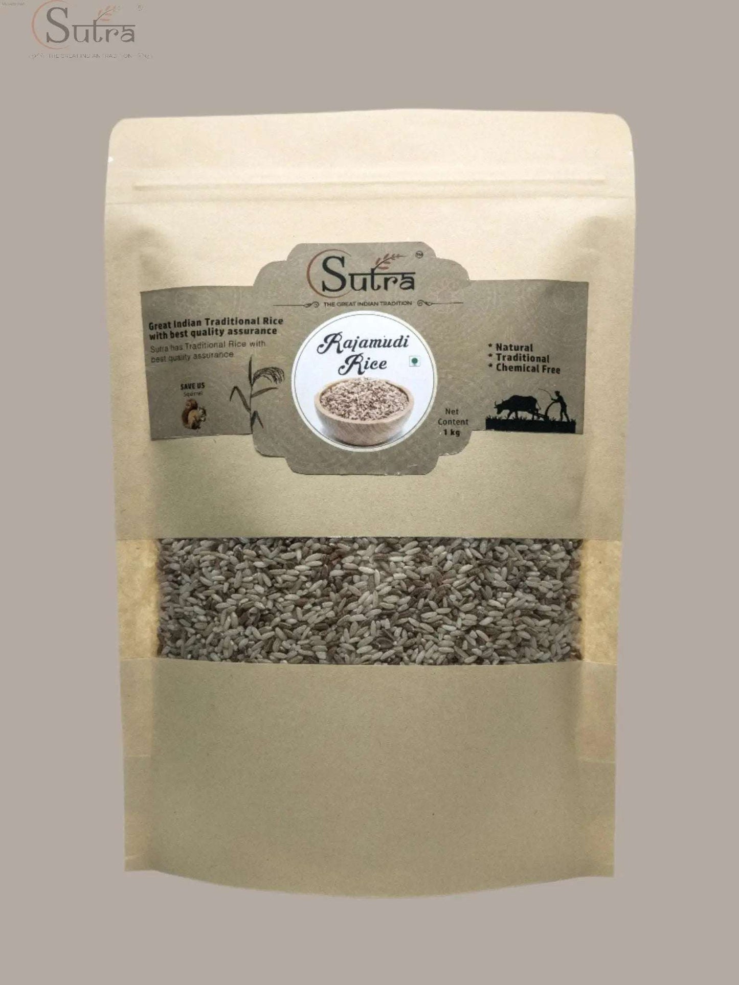 Sutra Rajamudi Rice (Raw, From Karnataka) | Traditional, Nutritious & Rajamudi Rice