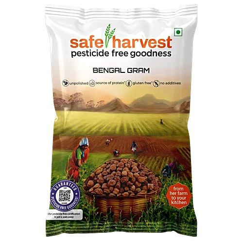 Safe Harvest Bengal Gram 500g pouch – pesticide-free chana dal