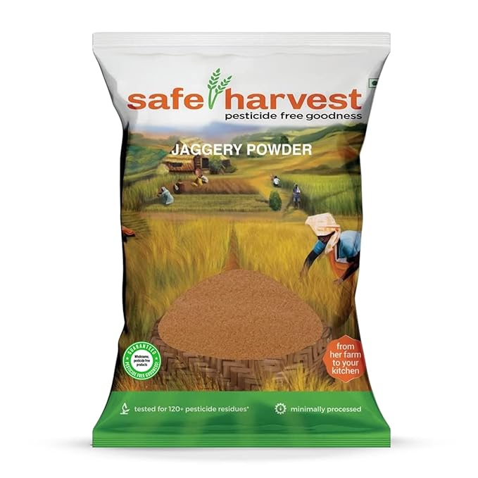 Safe Harvest Jaggery Powder 500g Pack Front