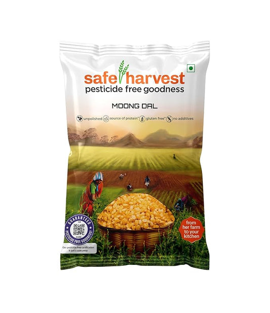 Safe Harvest Moong Dal 1kg Pack Front