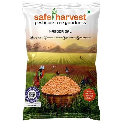 Safe Harvest Pesticide Free Black Masoor Whole 1kg front view