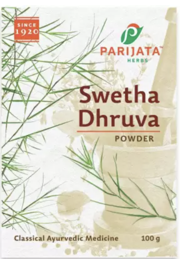 Parijata Herbs Garike Powder packaging with Dhurva grass design, 100g.