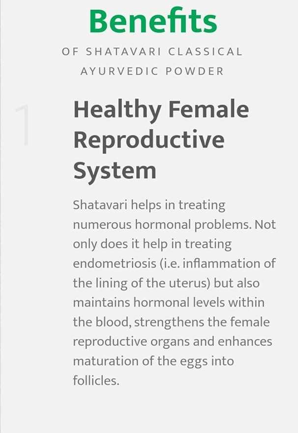 Parijata Herbs Shatavari Powder benefits for women's hormonal balance.
