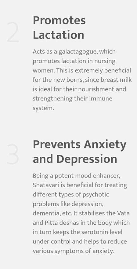 Parijata Herbs Shatavari Powder benefits for lactation and mental health.