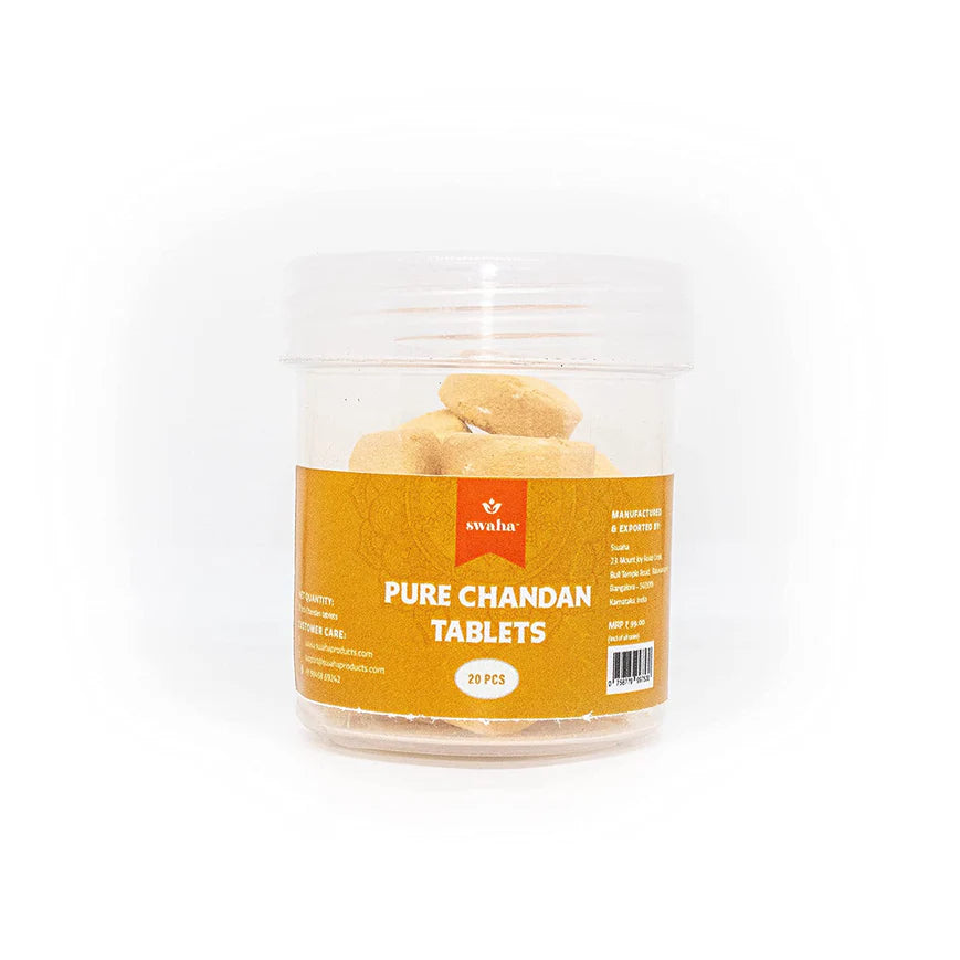 Swaha Chandan Tablets 20 Pcs Pack for Ritual Use