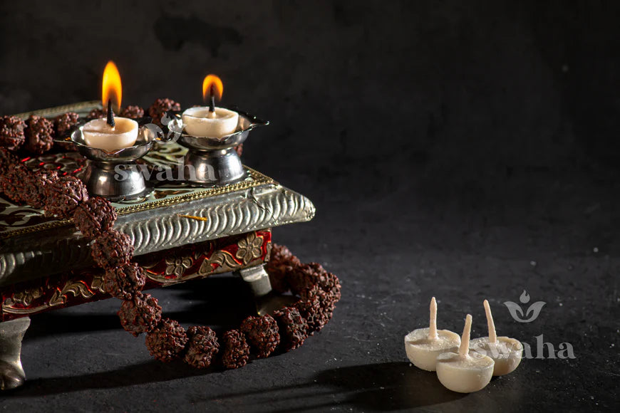 Swaha Eco-Friendly Ghee Diyas Lighting During Aarti