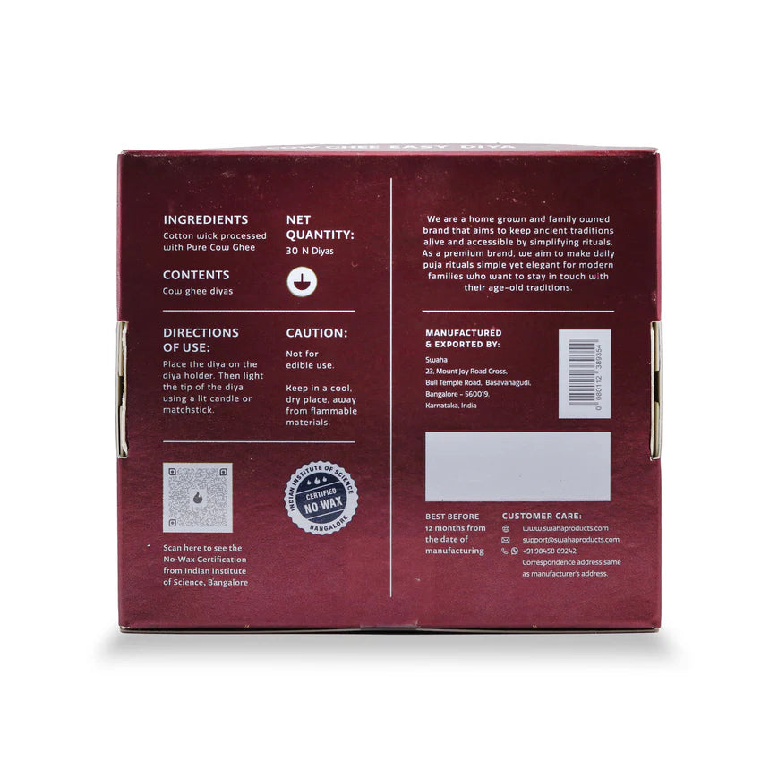 Swaha Ghee Diyas Ready to Use in Eco Cups