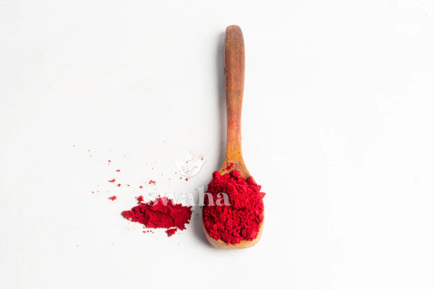 Swaha Red Kumkum Used in Festival Preparation