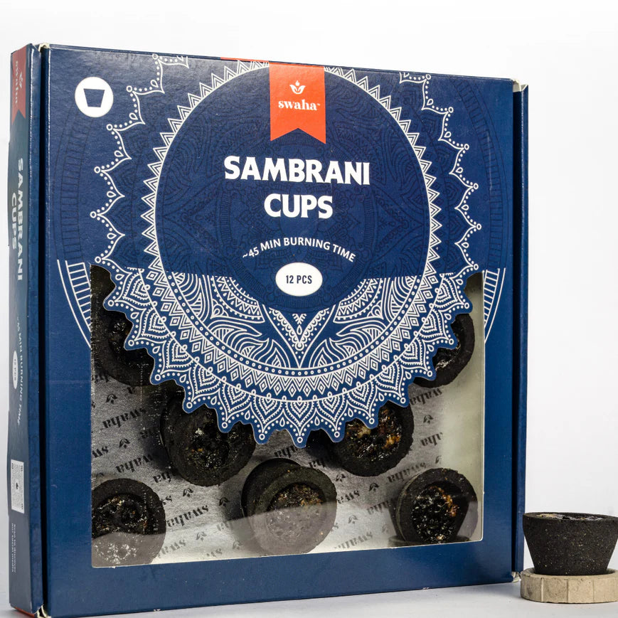 Swaha Sambhrani Cups – 12 Pcs Pack Front View