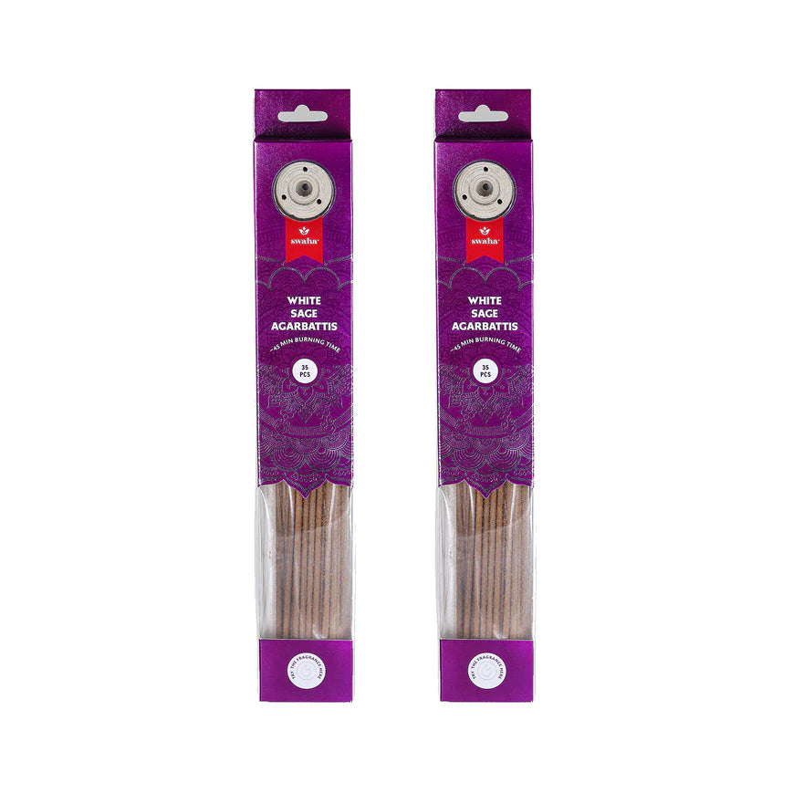 Swaha White Sage Agarbatti – 35 Sticks Pack Front View
